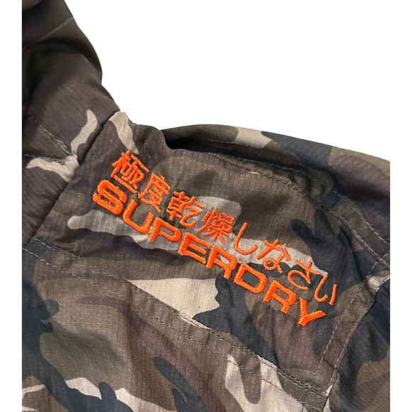Superdry Japan Camo Mesh Lined Long Sleeve Hooded Windcheater Mens size Medium - Picture 7 of 16